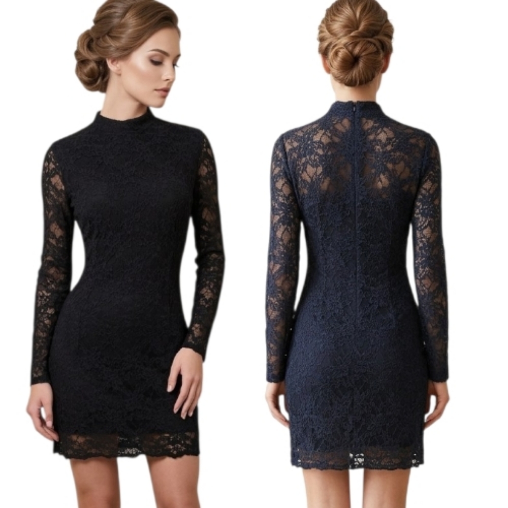 BARDOT "Vezza" Long Sleeve Lace Mini Cocktail Dress - Size 8